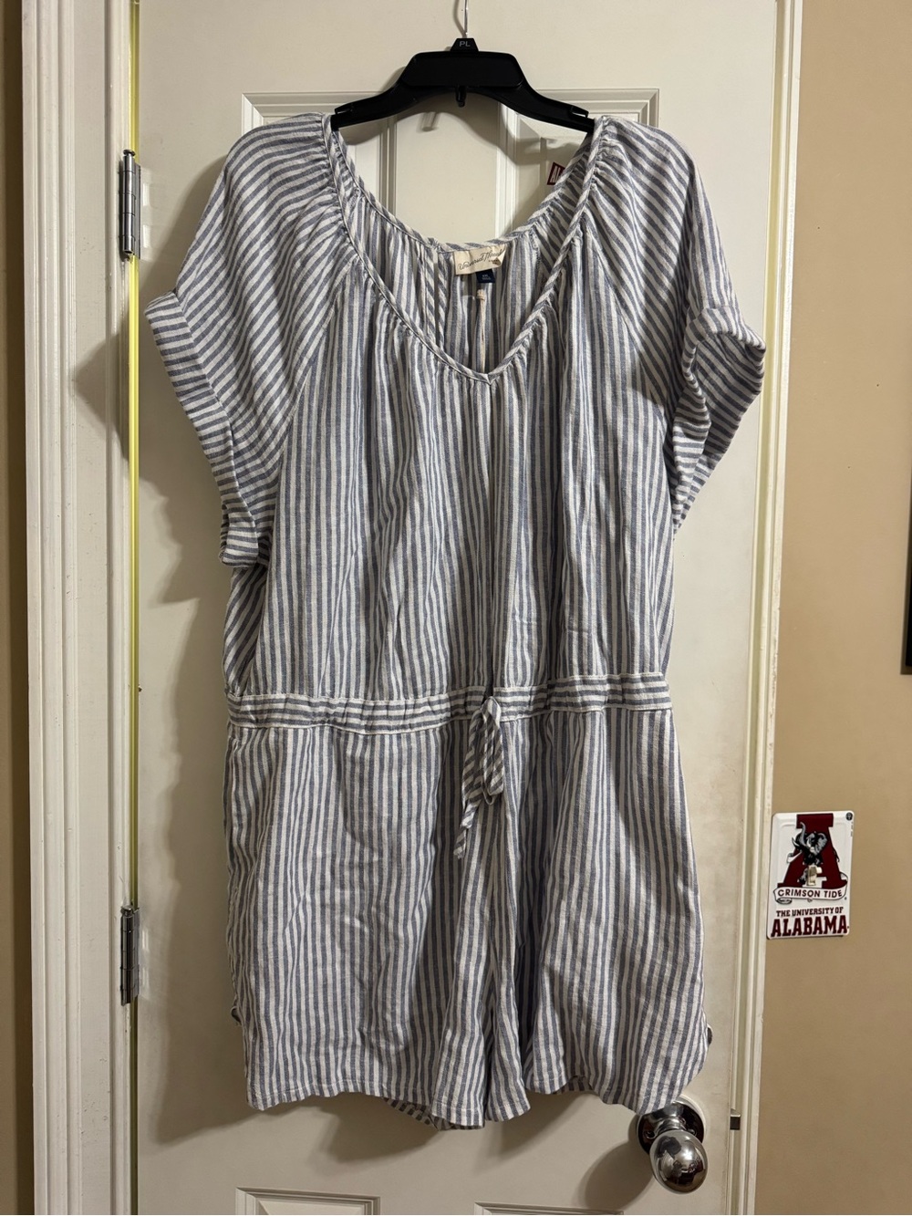 Universal Thread Navy and White Striped Romper